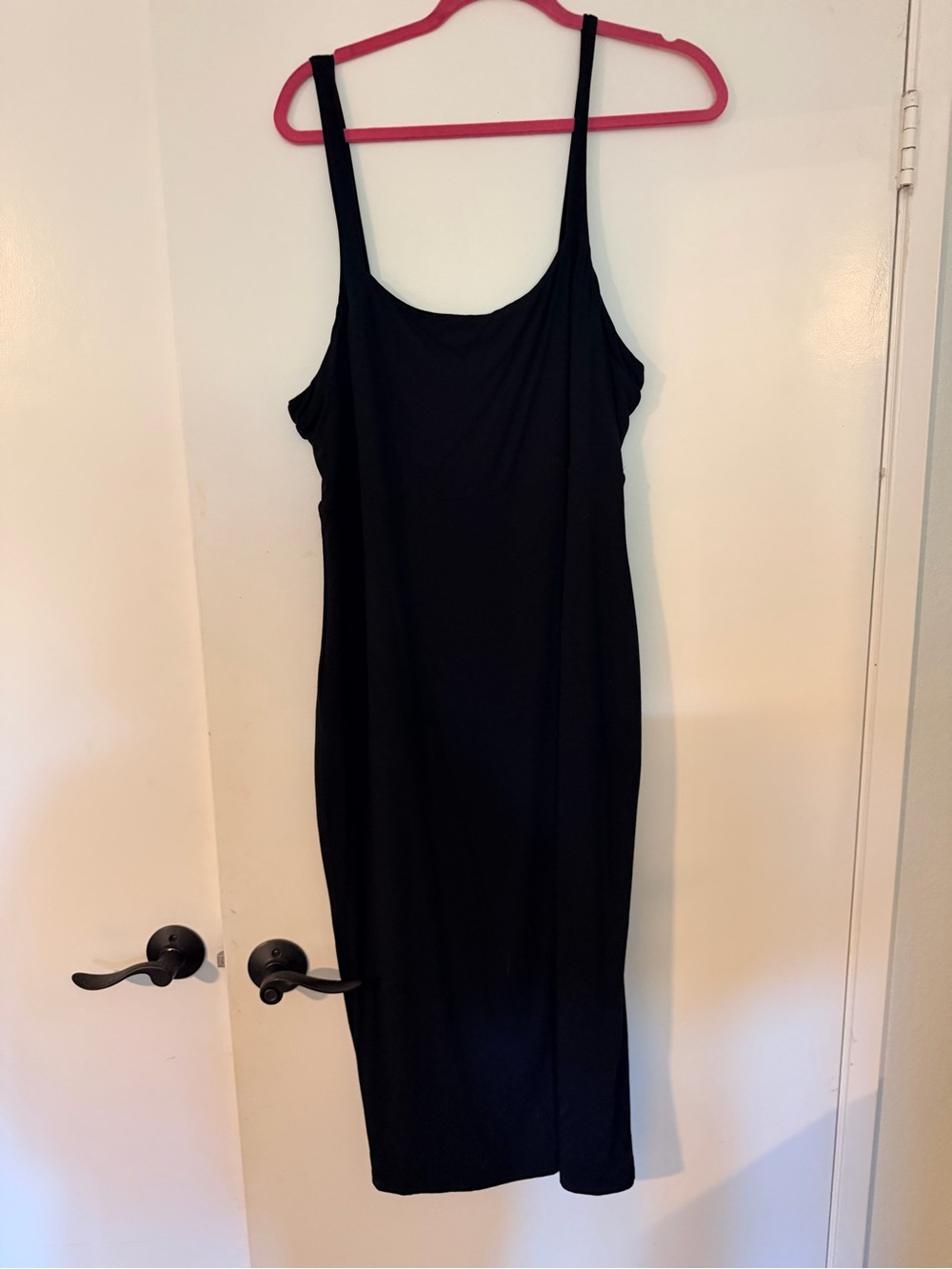 Good American Black Slip Midi Dress